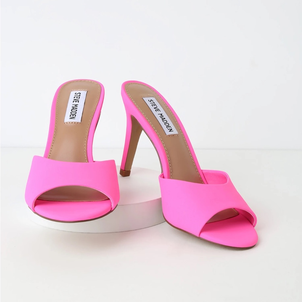 Steve Madden - Erin Mule neon pink sz 7.5 - Picture 5 of 10